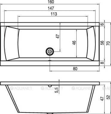 Акриловая ванна RIHO JULIA 160x70 Акриловая ванна RIHO JULIA 160x70