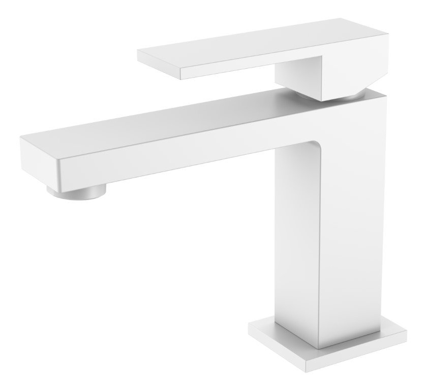 Cмеситель для умывальника Qubic Matt White Cмеситель для умывальника Qubic Matt White