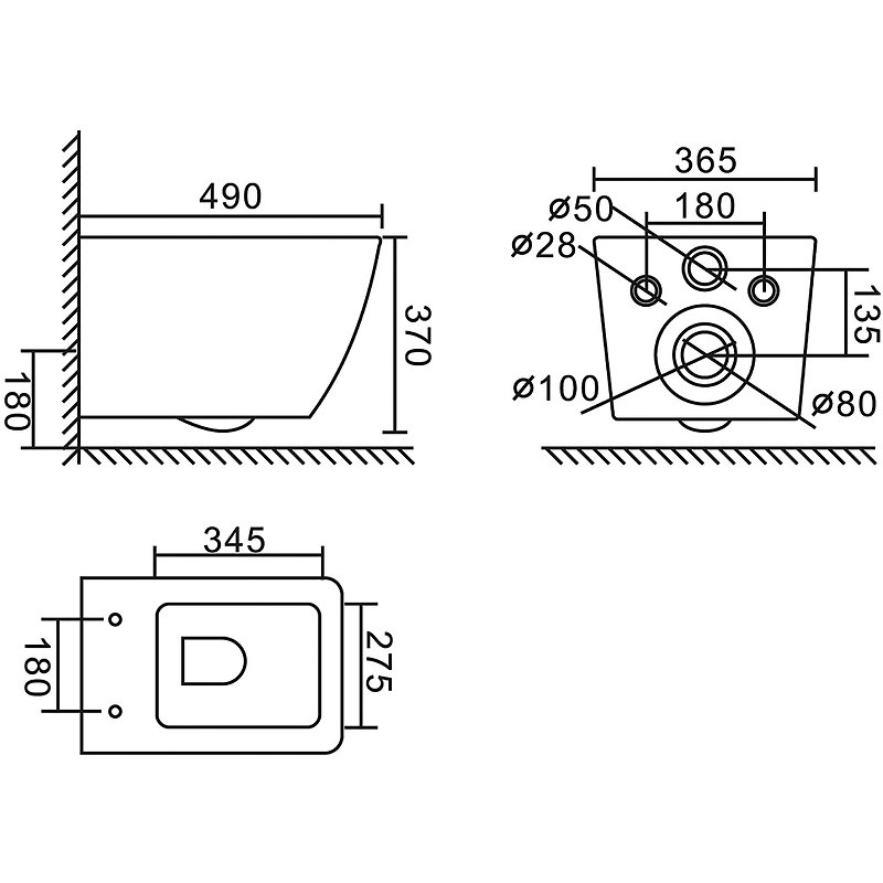 COLORATO Унитаз подвесной безободковый с креплением, чёрный матовый, BB062CHR-MB COLORATO Унитаз подвесной безободковый с креплением, чёрный матовый, BB062CHR-MB