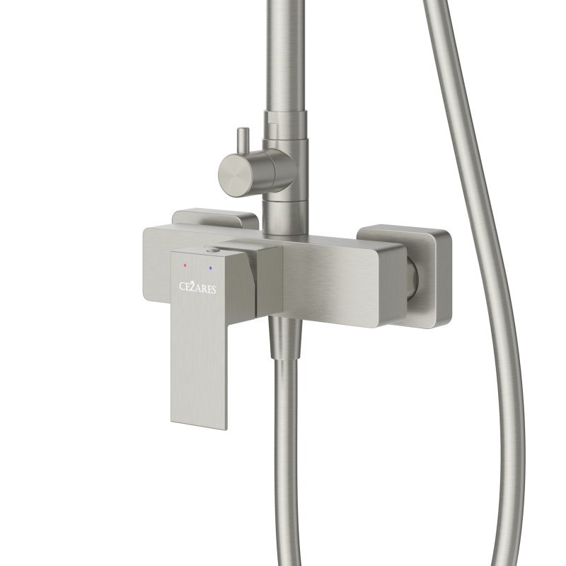 SLIDER-CD-GM Душевая стойка со смесителем, оружейная сталь SLIDER-CD-GM Душевая стойка со смесителем, оружейная сталь