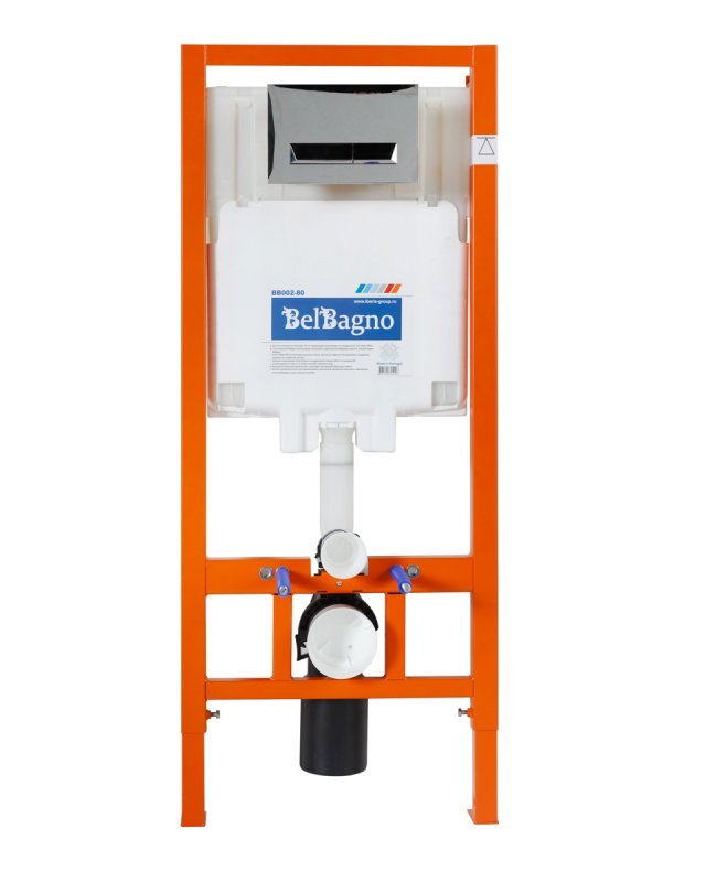 Комплект 2 в 1 Система инсталляции для унитазов BelBagno BB002-80  с кнопкой смыва BB014-SR-BIANCO Комплект 2 в 1 Система инсталляции для унитазов BelBagno BB002-80  с кнопкой смыва BB014-SR-BIANCO