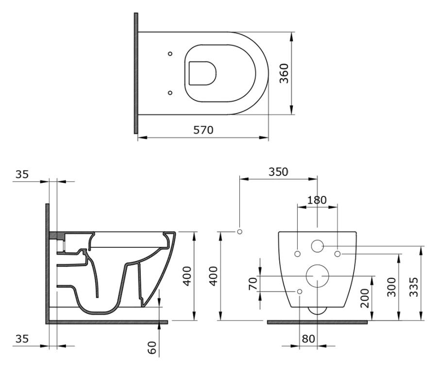 Чаша унитаза подвесного Bocchi Venezia 1295-007-0129 жасмин Чаша унитаза подвесного Bocchi Venezia 1295-007-0129 жасмин