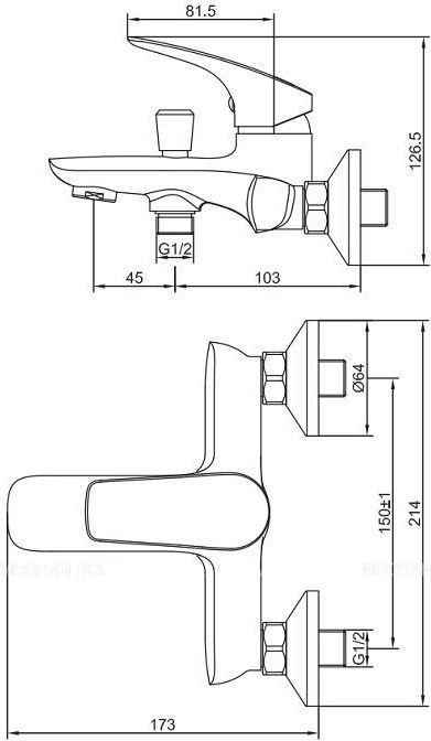 Смеситель для ванны с душем Aquanet Atletic AF310-20С Смеситель для ванны с душем Aquanet Atletic AF310-20С