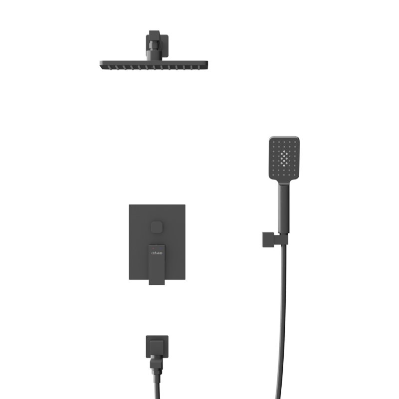 SLIDER-VDSET-GM Душевой комплект встраиваемый с изливом (смеситель, верхний душ, ручной душ со шлангом, излив, штуцер с держателем), оружейная сталь SLIDER-VDSET-GM Душевой комплект встраиваемый с изливом (смеситель, верхний душ, ручной душ со шлангом, излив, штуцер с держателем), оружейная сталь