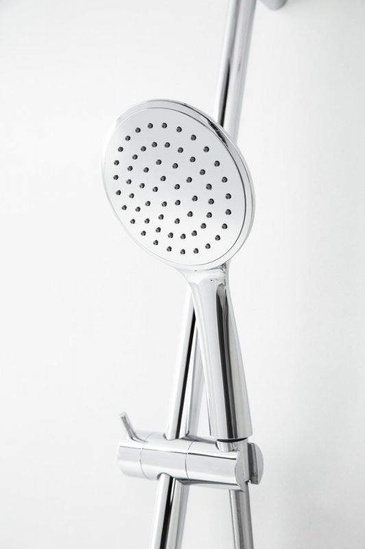 LEAF-CVDA-30-ST Душевая стойка телескопическая, с изливом с верхним и ручным душем Исполнение: Satinox  LEAF-CVDA-30-ST Душевая стойка телескопическая, с изливом с верхним и ручным душем Исполнение: Satinox