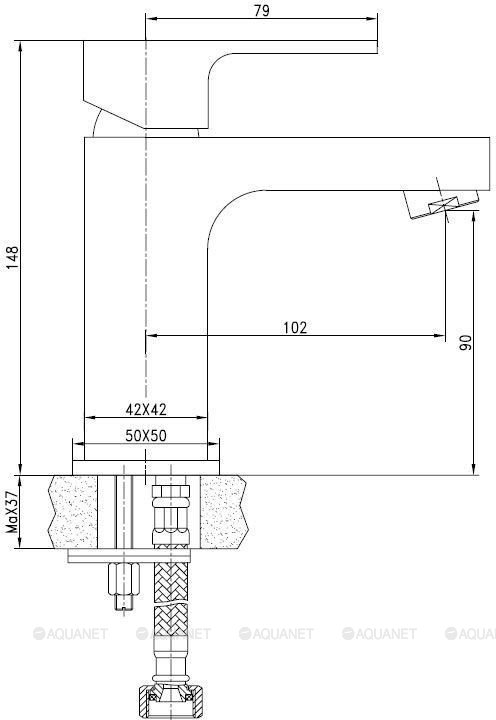 Смеситель для раковины Aquanet Cubic SD90443-2 Смеситель для раковины Aquanet Cubic SD90443-2