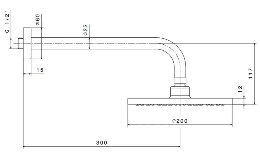 Душевая лейка PIANO "тропический дождь" с кронштейном, хром глянец Душевая лейка PIANO "тропический дождь" с кронштейном, хром глянец