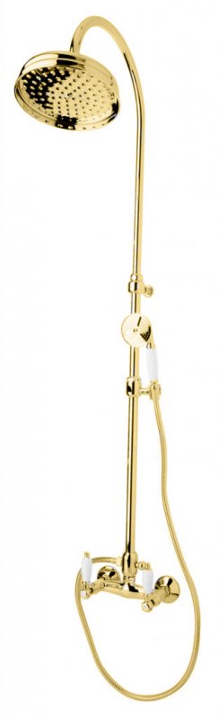 FIRST-CD-02-Nc Душевая стойка со смесителем,верхним и ручным душем Исполнение: Бронза, Ручки: Орех  FIRST-CD-02-Nc Душевая стойка со смесителем,верхним и ручным душем Исполнение: Бронза, Ручки: Орех