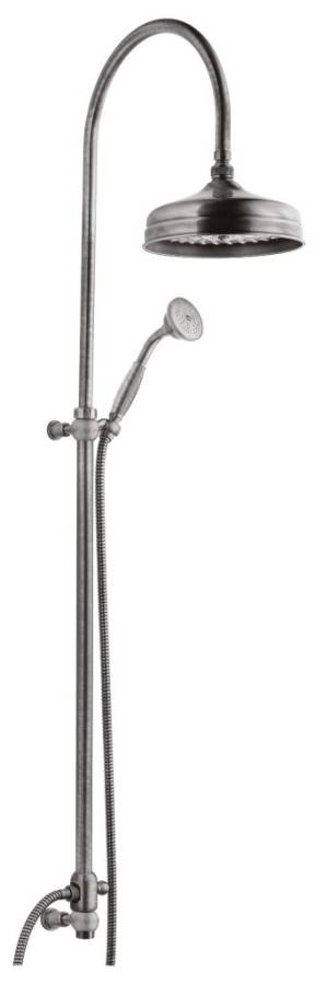 VINTAGE-CAI-03/24-M Душевая стойка с ручным и верхним душем с подводом воды из стены Исполнение: Золото 24 карат, Ручки: Золото 24 карат  VINTAGE-CAI-03/24-M Душевая стойка с ручным и верхним душем с подводом воды из стены Исполнение: Золото 24 карат, Ручки: Золото 24 карат