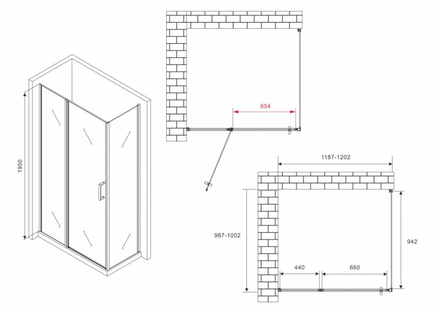 Душевой уголок ABBER Sonnenstrand AG04120S-S100 Душевой уголок ABBER Sonnenstrand AG04120S-S100