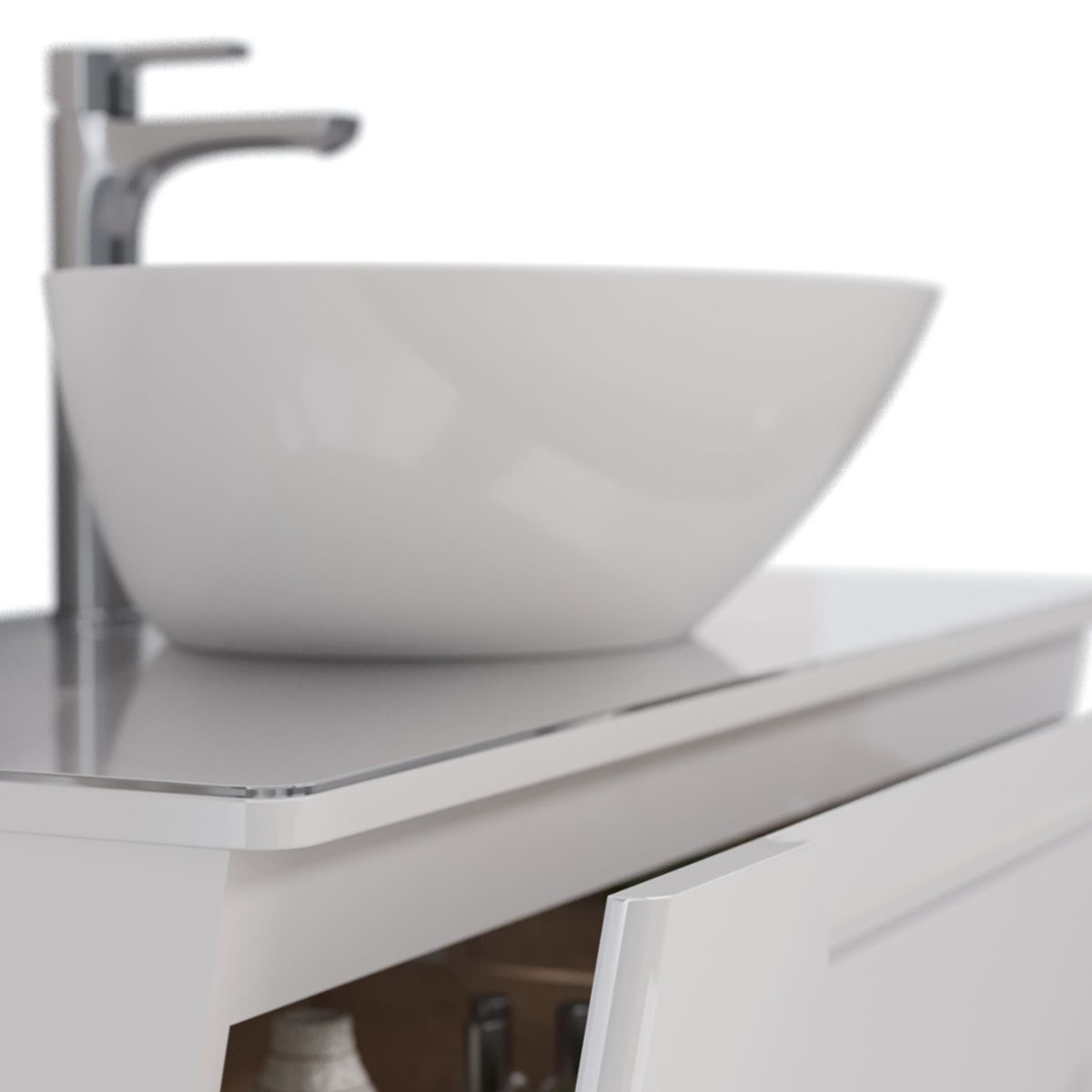 Столешница Lemark MIANO 60 см из стекла, цвет: Белый Столешница Lemark MIANO 60 см из стекла, цвет: Белый