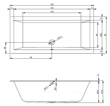 Акриловая ванна Riho Lugo 180x80 см Акриловая ванна Riho Lugo 180x80 см