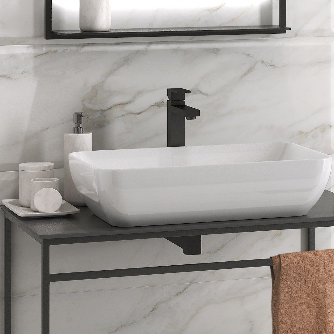 Смеситель для раковины FUTURA однорычажный высокий без донного клапана 3/8, матовый черный Смеситель для раковины FUTURA однорычажный высокий без донного клапана 3/8, матовый черный