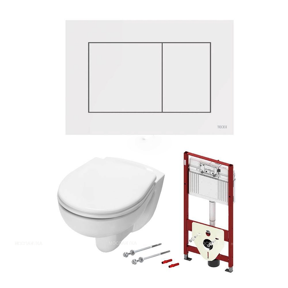 Комплект инсталляции 4 в 1 с панелью смыва ТЕСЕnow для установки подвесного унитаза (9400413) Комплект инсталляции 4 в 1 с панелью смыва ТЕСЕnow для установки подвесного унитаза (9400413)