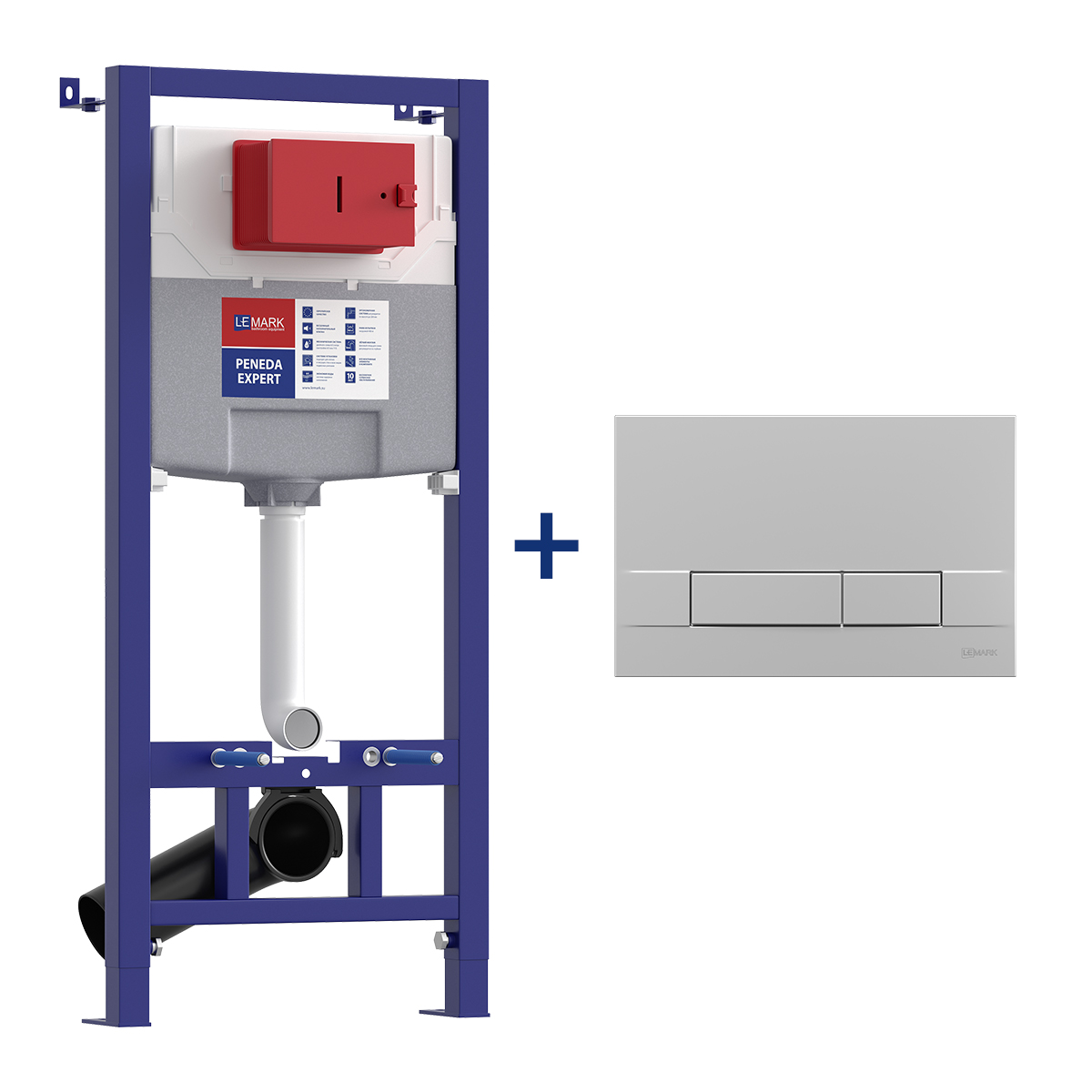 Комплект 2в1: Инсталляция Lemark PENEDA EXPERT для унитазов с кнопкой смыва BIT хром матовый Комплект 2в1: Инсталляция Lemark PENEDA EXPERT для унитазов с кнопкой смыва BIT хром матовый