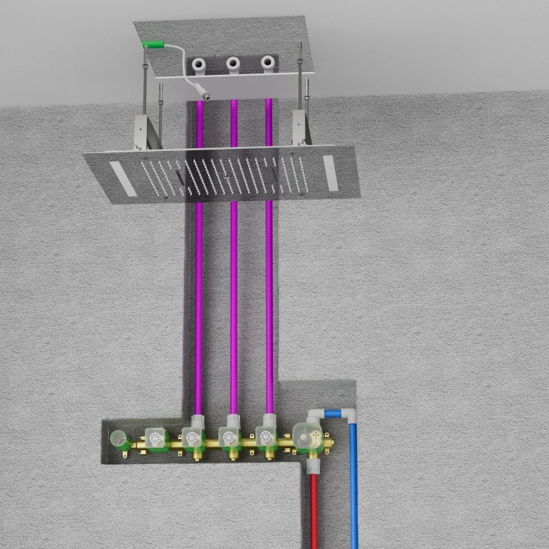 Душевая система Timo Petruma SX-5229/03SM скрытого монтажа с термостатом, черная матовая Душевая система Timo Petruma SX-5229/03SM скрытого монтажа с термостатом, черная матовая