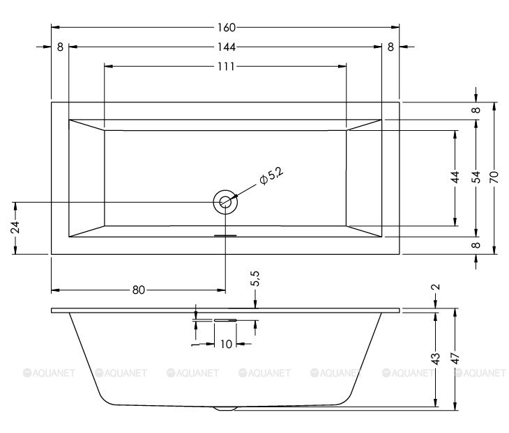 Акриловая ванна Riho Rething Cubic 160x70 R Plug & Play Акриловая ванна Riho Rething Cubic 160x70 R Plug & Play