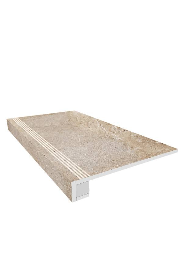 Комплект (Ступень KA03  (33x120) непол. (прямоугол. бортик) с насечками + Подступенок (14,5x120)) Комплект (Ступень KA03  (33x120) непол. (прямоугол. бортик) с насечками + Подступенок (14,5x120))