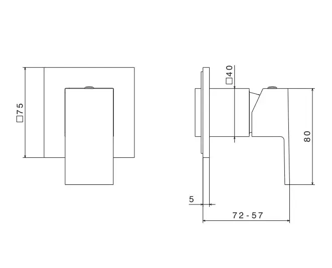 Встроенный однорычажный смеситель FUTURA для душа на один поток, хром Встроенный однорычажный смеситель FUTURA для душа на один поток, хром