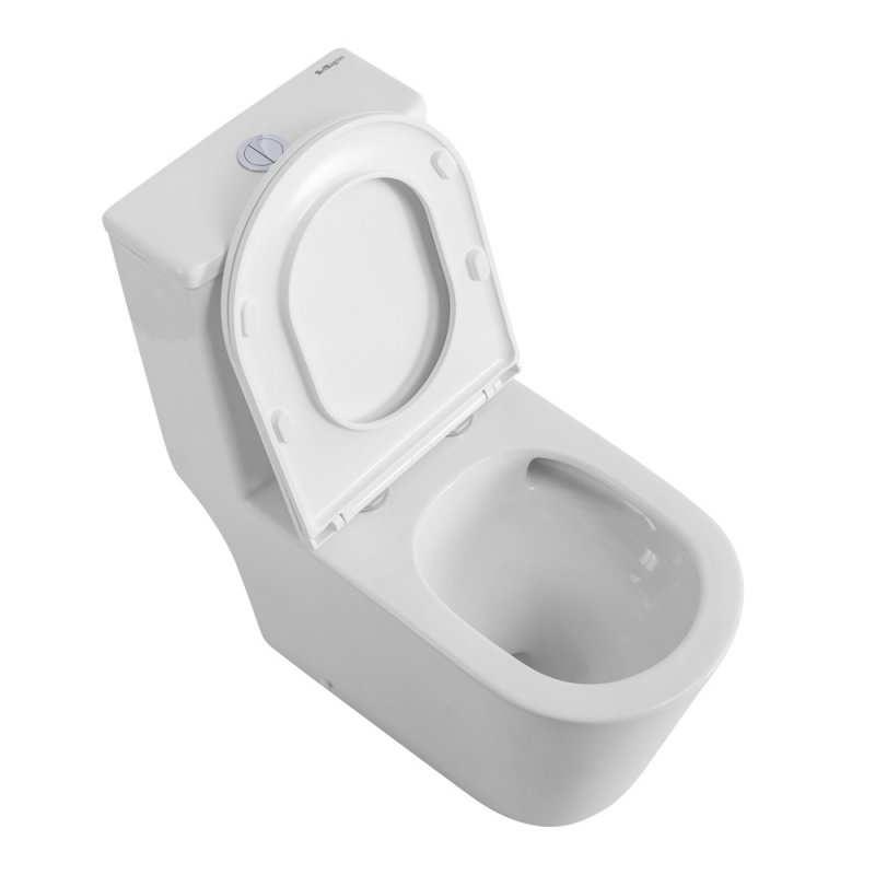 TRE-TOR Унитаз-моноблок со смывом "Торнадо", с сиденьем дюропласт soft close, P-trap, BB673CP-MN-TOR/SC TRE-TOR Унитаз-моноблок со смывом "Торнадо", с сиденьем дюропласт soft close, P-trap, BB673CP-MN-TOR/SC