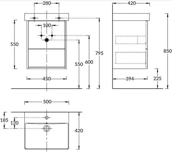 Тумба PRO подвесная 2 ящика 50, вяз PRO.50.2\OLM Тумба PRO подвесная 2 ящика 50, вяз PRO.50.2\OLM