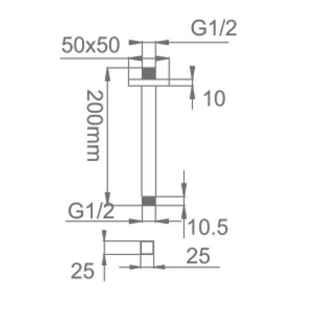 Держатель верхнего душа потолочный Gllon ST005 Держатель верхнего душа потолочный Gllon ST005
