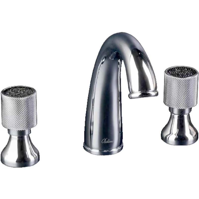 Смеситель для раковины на 3 отв.  ROYAL CRYSTAL Black, хром_Комплект Смеситель для раковины на 3 отв.  ROYAL CRYSTAL Black, хром_Комплект