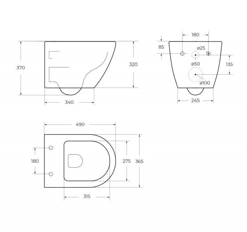 COLORATO Унитаз подвесной безободковый с креплением, серый матовый, BB062CHR-GR COLORATO Унитаз подвесной безободковый с креплением, серый матовый, BB062CHR-GR