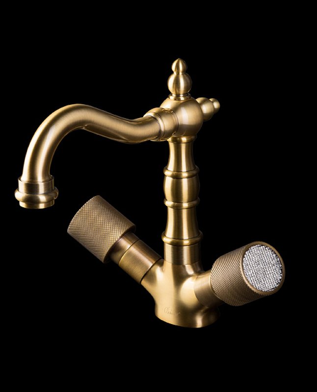 Смеситель для умывальника, высокий ROYAL CRYSTAL, бронза_Комплект Смеситель для умывальника, высокий ROYAL CRYSTAL, бронза_Комплект