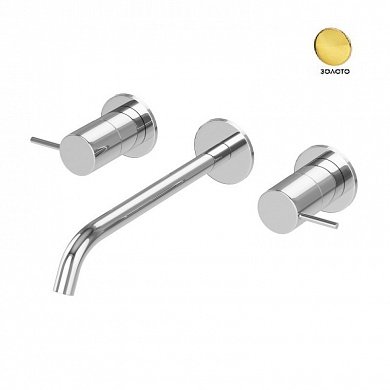 LEAF-BLI3L-L-PO Смеситель для раковины встраиваемый на три отверстия, исполнение Gold PVD LEAF-BLI3L-L-PO Смеситель для раковины встраиваемый на три отверстия, исполнение Gold PVD