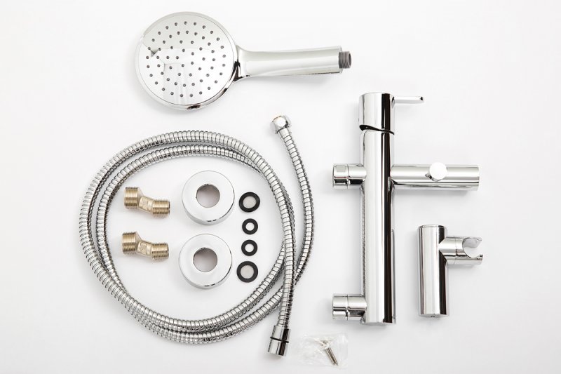 LEAF-VD-SR Смеситель для ванны и душа однорычажный в комплекте с ручным душем, шлангом и держателем Исполнение: Sunrise  LEAF-VD-SR Смеситель для ванны и душа однорычажный в комплекте с ручным душем, шлангом и держателем Исполнение: Sunrise