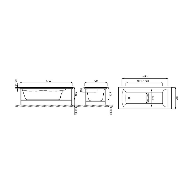 Акриловая ванна E6D302RU-00 Jacob Delafon Ove белая (170см*70см)Пристенная, шт Акриловая ванна E6D302RU-00 Jacob Delafon Ove белая (170см*70см)Пристенная, шт