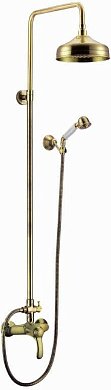 LIRA-M-CD-02 Душевая стойка со смесителем для верхнего и ручного душа, бронза LIRA-M-CD-02 Душевая стойка со смесителем для верхнего и ручного душа, бронза