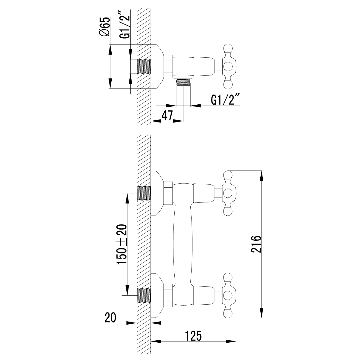 Смеситель Lemark Vintage LM2803B для душа Смеситель Lemark Vintage LM2803B для душа