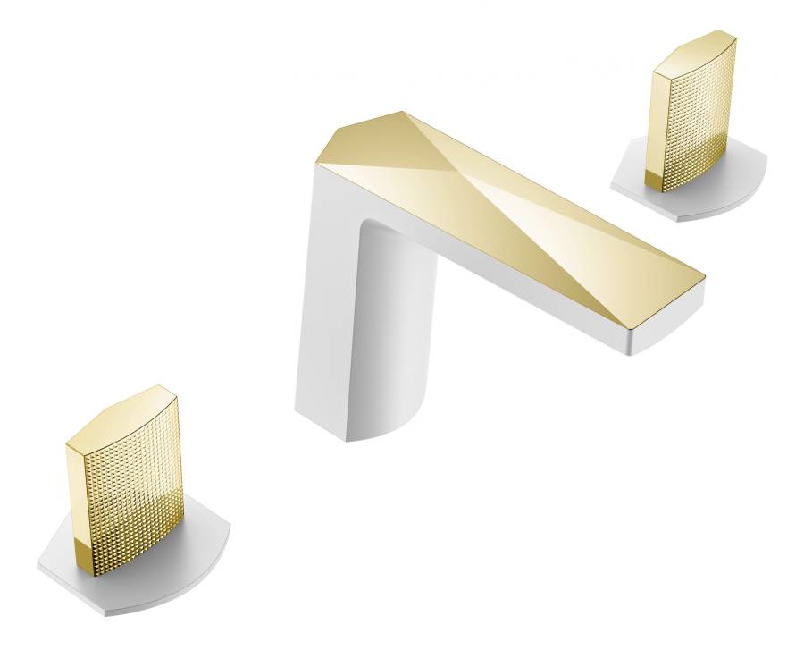 Смеситель врезной на 3отв. VENTURO белый-золото, ручка TOUCH Смеситель врезной на 3отв. VENTURO белый-золото, ручка TOUCH