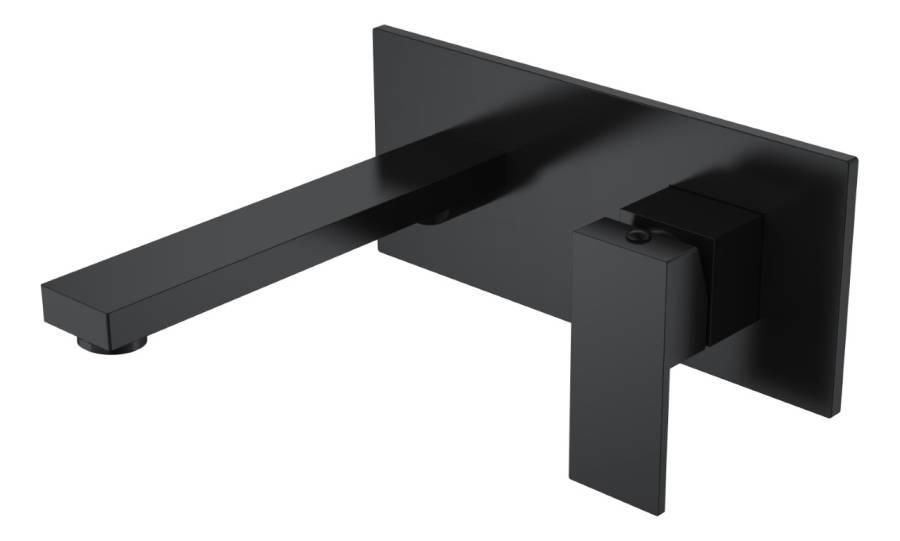 Смеситель для умывальника из стены Qubic Matt Black Смеситель для умывальника из стены Qubic Matt Black
