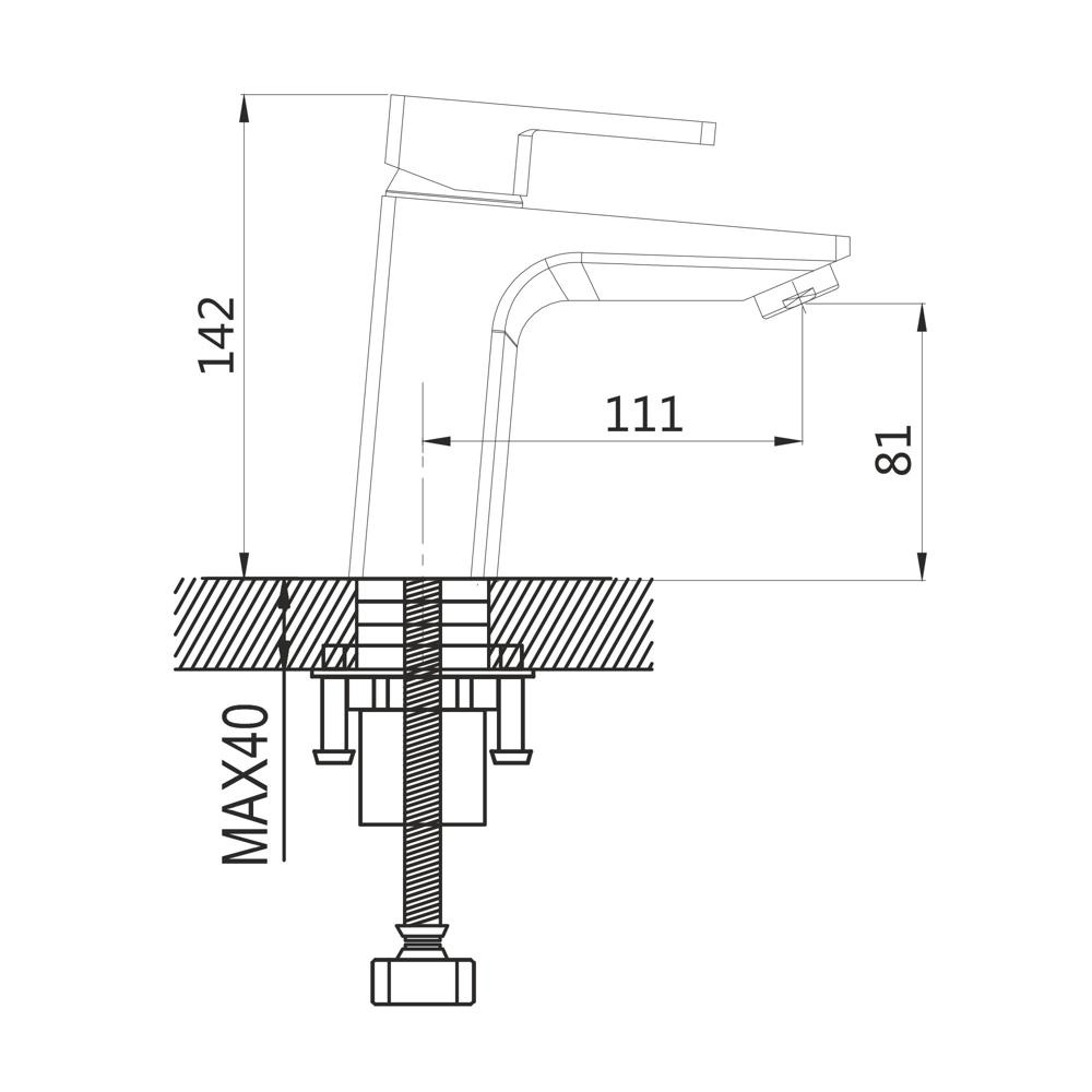 Смеситель для раковины латунь, хром S8201 Смеситель для раковины латунь, хром S8201