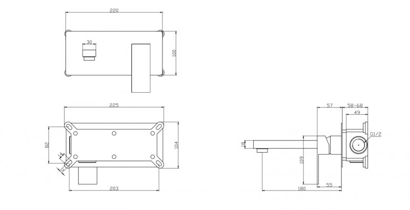 ROMANO Встраиваемый смеситель для раковины, хром ROM-BLM-CRM ROMANO Встраиваемый смеситель для раковины, хром ROM-BLM-CRM