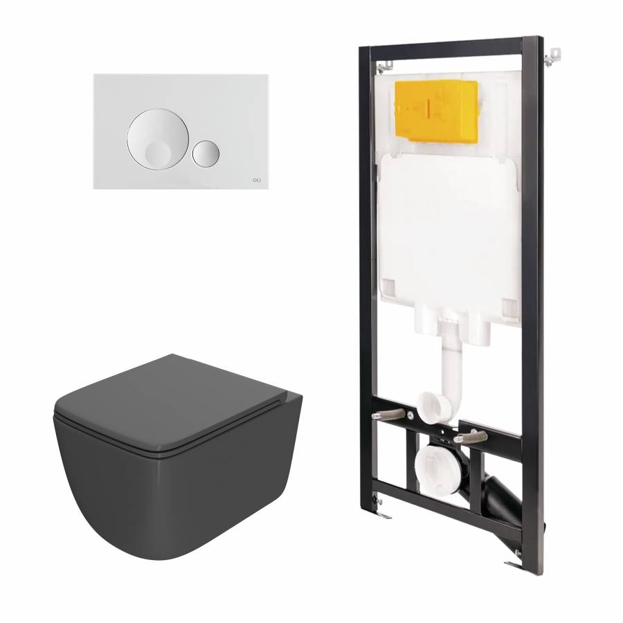 Сет: Инстал.OLI 80 ECO +панель Globe бел., OLI+Унитаз Point Меркурий, т.серый Сет: Инстал.OLI 80 ECO +панель Globe бел., OLI+Унитаз Point Меркурий, т.серый