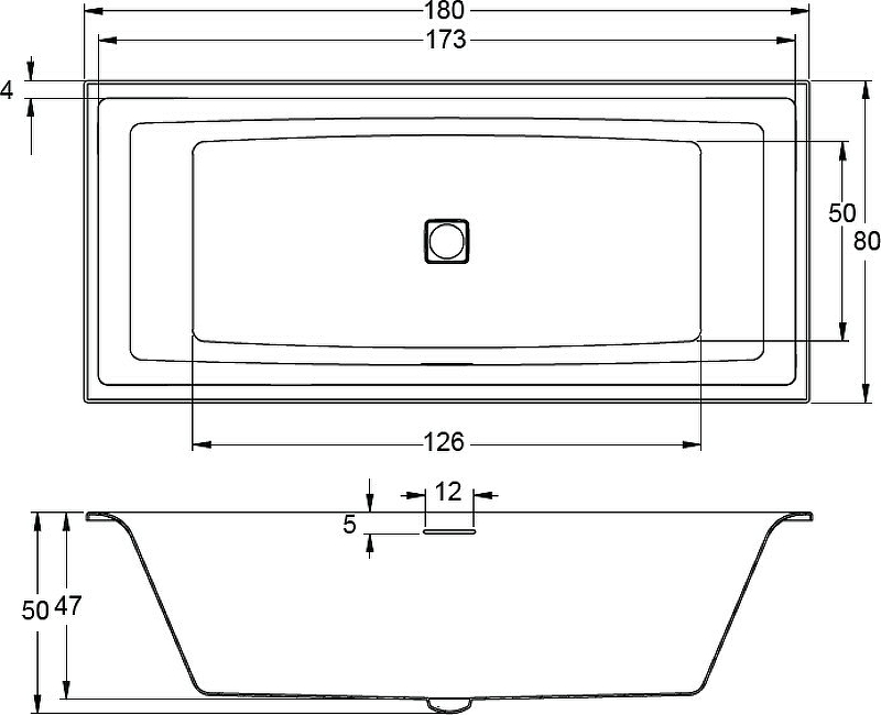 Акриловая ванна Riho Still Square 180 см Акриловая ванна Riho Still Square 180 см