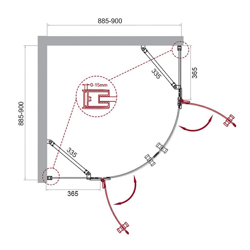 Душевой уголок BelBagno KRAFT-R-2-90-C-Cr Душевой уголок BelBagno KRAFT-R-2-90-C-Cr
