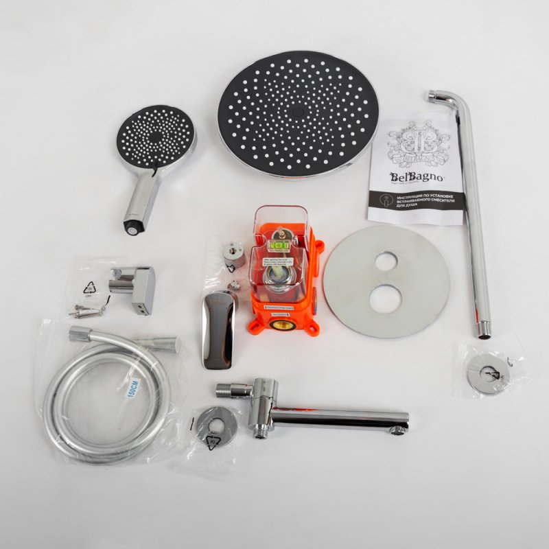 MARINO Душевой комплект встраиваемый с изливом (смеситель встраиваемый, верхний душ, ручной душ со шлангом, штуцер с держателем),хром MARINO-VDSET-CRM MARINO Душевой комплект встраиваемый с изливом (смеситель встраиваемый, верхний душ, ручной душ со шлангом, штуцер с держателем),хром MARINO-VDSET-CRM