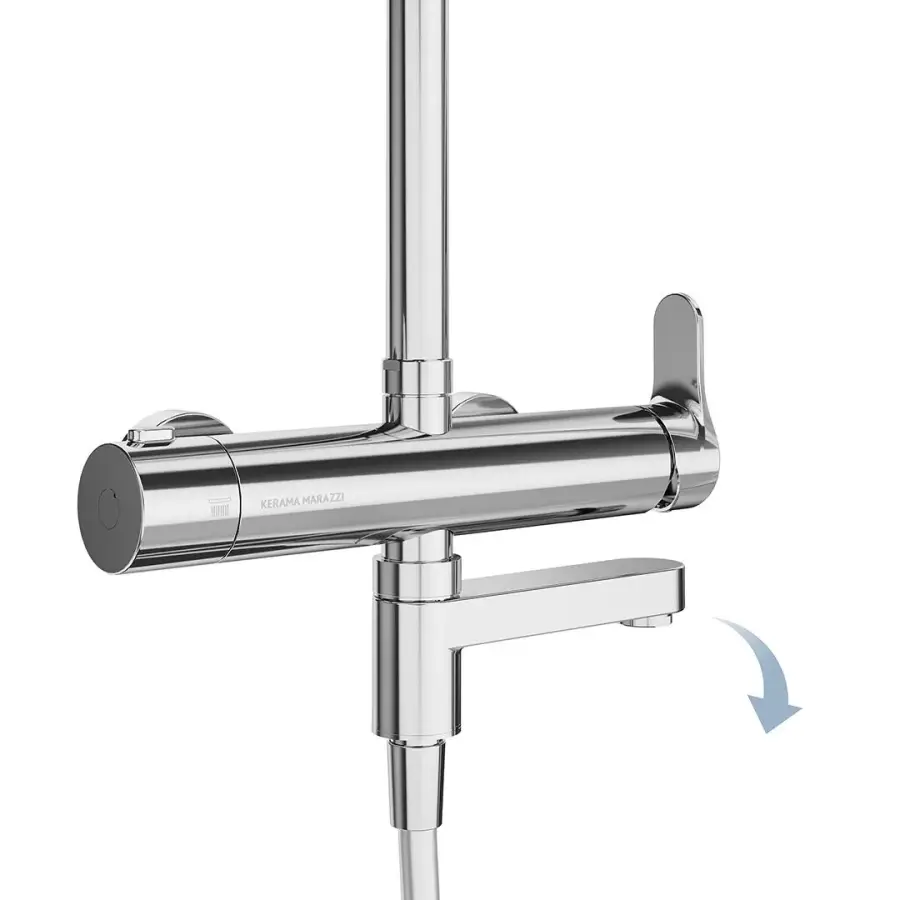 Душевая колонна FONTE на 3 потока с пов.изливом и механическим смесителем, хром Душевая колонна FONTE на 3 потока с пов.изливом и механическим смесителем, хром