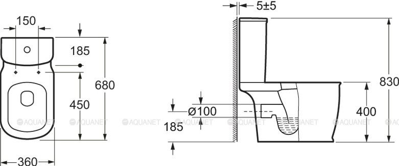 Чаша напольного унитаза BelBagno PRADO BB10150CP Чаша напольного унитаза BelBagno PRADO BB10150CP