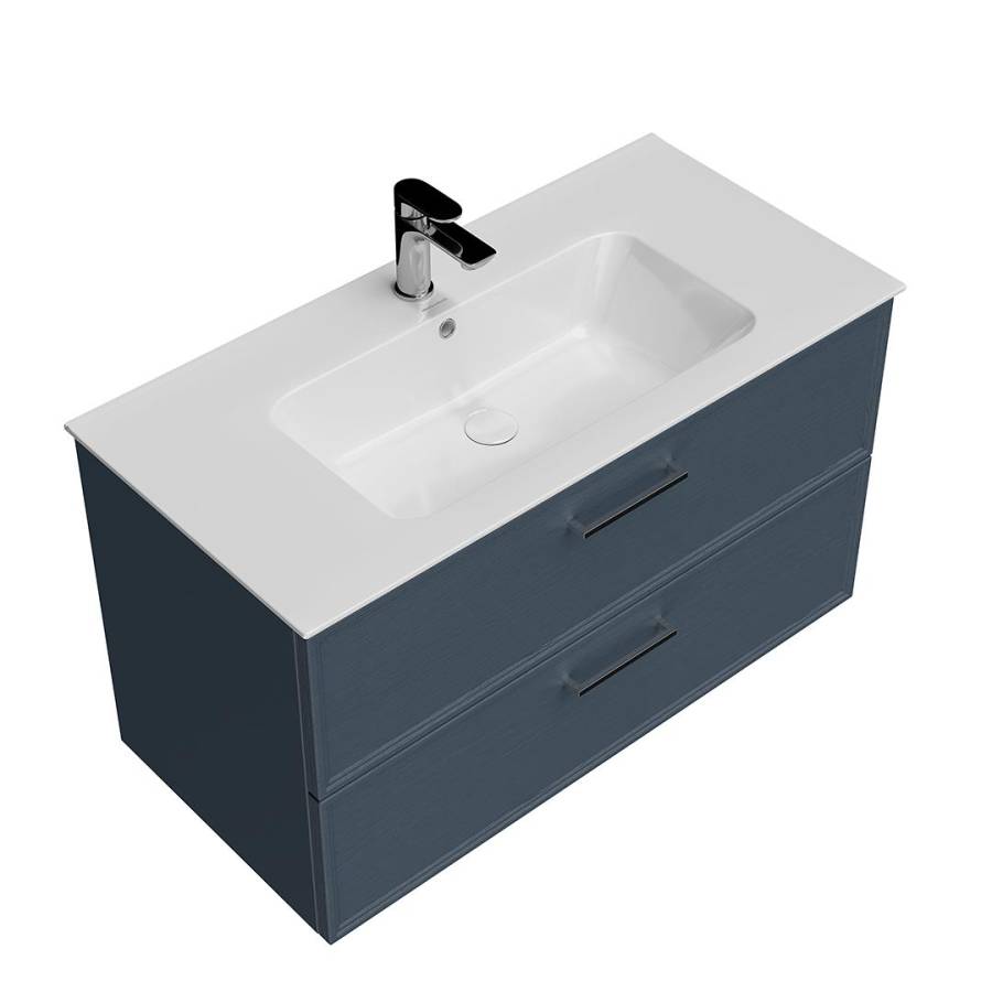 Тумба PIANO Classic подвесная 95 см, 2 ящика, ясень синий матовый PIA.CL.95\BLU.M Тумба PIANO Classic подвесная 95 см, 2 ящика, ясень синий матовый PIA.CL.95\BLU.M