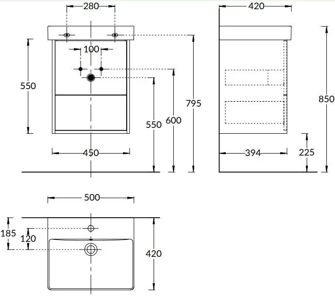 Тумба PRO подвесная 2 ящика 50, вяз PRO.50.2\OLM Тумба PRO подвесная 2 ящика 50, вяз PRO.50.2\OLM