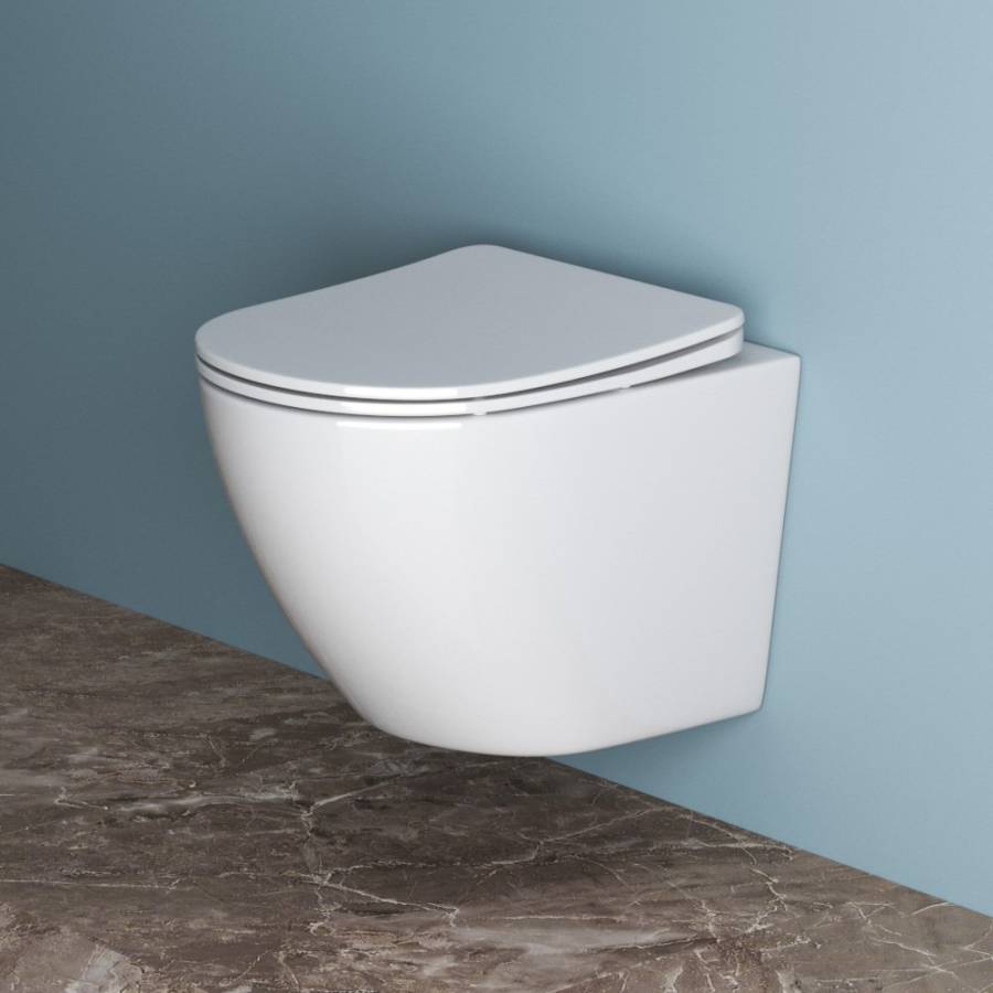 UNO Чаша унитаза подвесного c креплением и сиденьем дюропласт soft close BB3105CHR/SC UNO Чаша унитаза подвесного c креплением и сиденьем дюропласт soft close BB3105CHR/SC