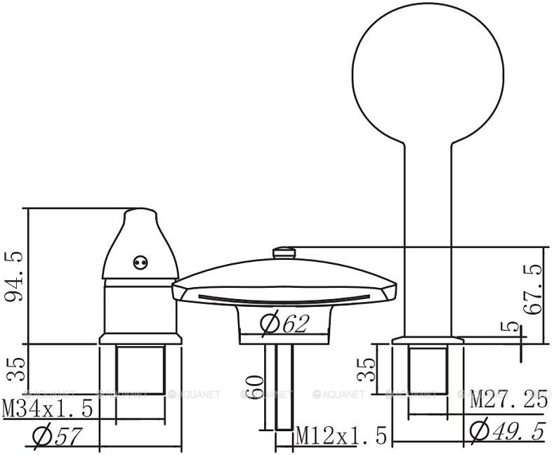 Смеситель на борт ванны Aquanet Practic 2 AF111-63B Смеситель на борт ванны Aquanet Practic 2 AF111-63B