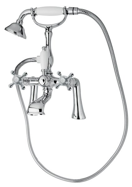 GOLF-PBV-03/24 Смеситель на борт ванны с ручным душем Исполнение: Золото 24 карат, Ручки: Золото 24 карат  GOLF-PBV-03/24 Смеситель на борт ванны с ручным душем Исполнение: Золото 24 карат, Ручки: Золото 24 карат