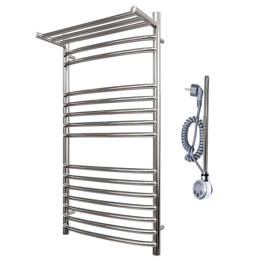 Полотенцесушитель электрический Point Альфа PN05150SPE П14 500x1000 с полкой левый/правый, хром Полотенцесушитель электрический Point Альфа PN05150SPE П14 500x1000 с полкой левый/правый, хром